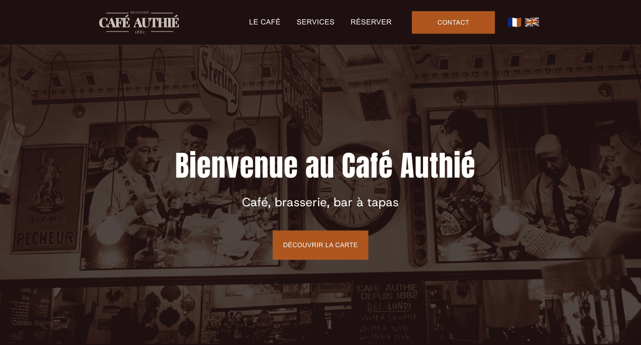 Aperçu du site Café Authié